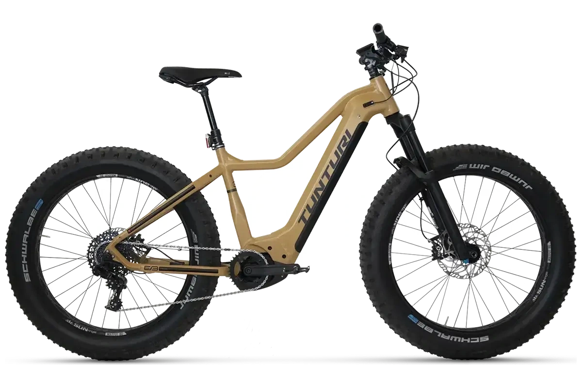 Tunturi eMAX EBF600 elfatbike med Bosch CX-motor och breda 26 x 4,8 tum däck