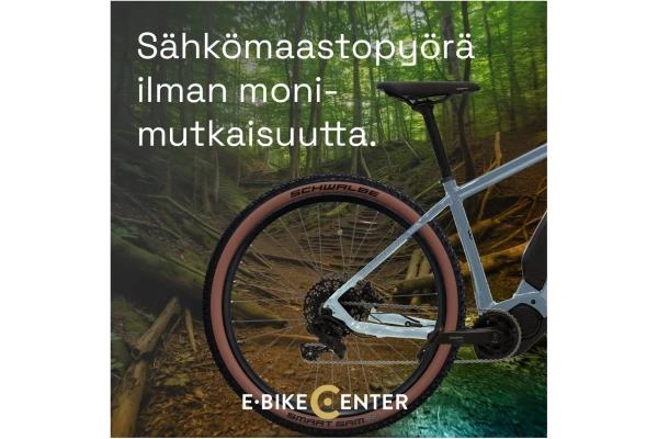 Tunturi Neva E290 elmountainbike i naturen bakifrån