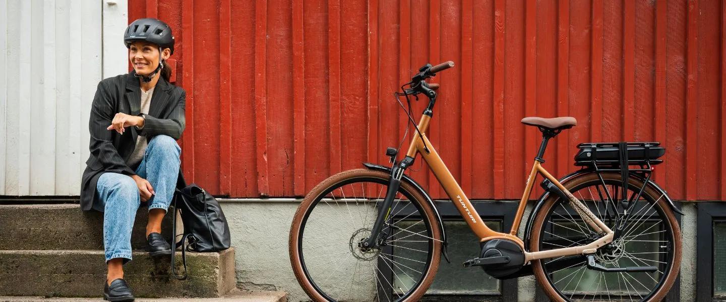 Elcykel dam med lågt insteg för vardag och pendling